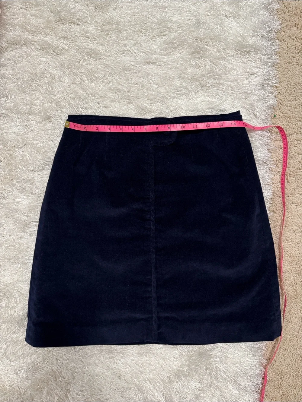 Classic Navy Corduroy Velvet A-Line Skirt